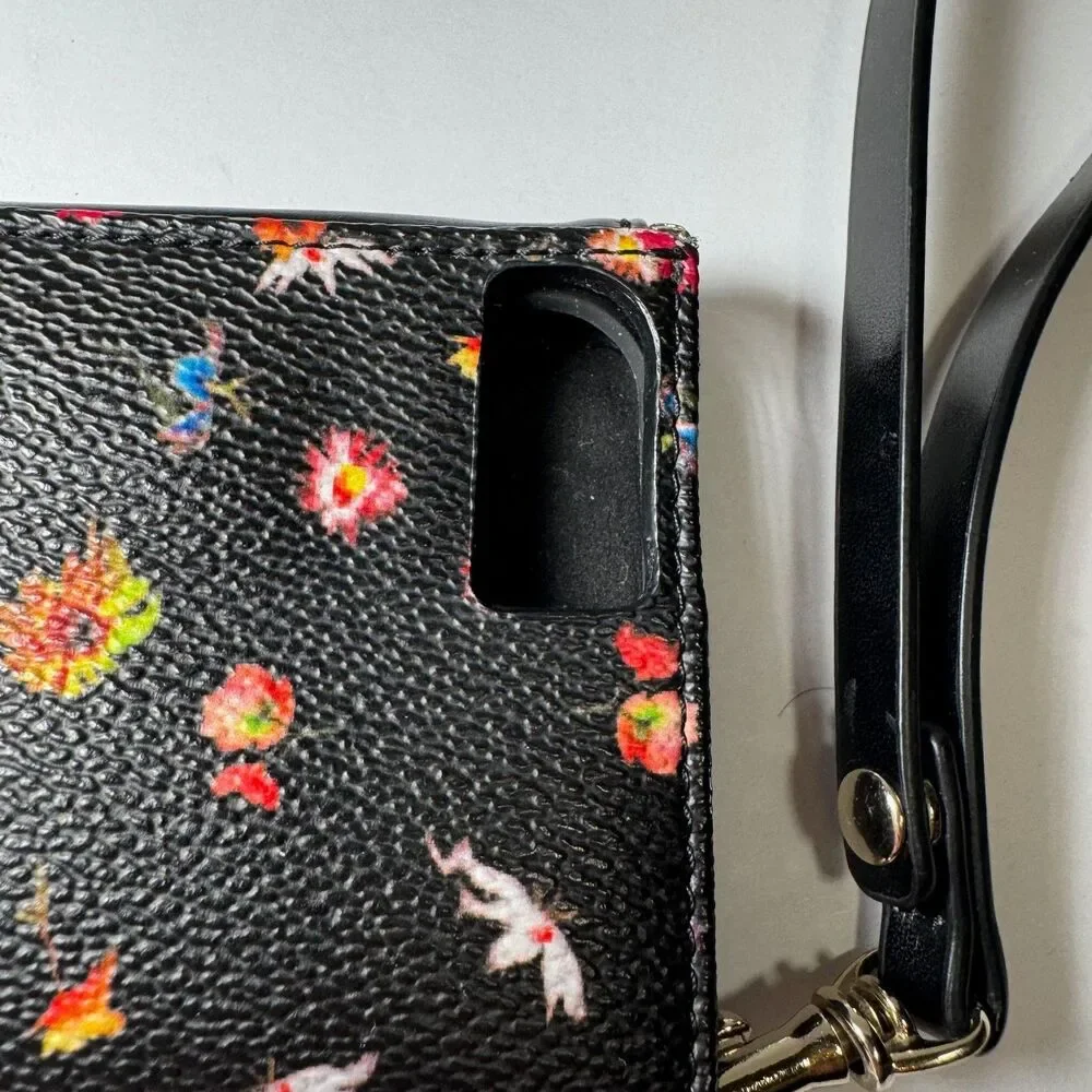 Rebecca Minkoff Case-Mate Leather Floral iPhone 6 Plus Wallet Wristlet Case Blk